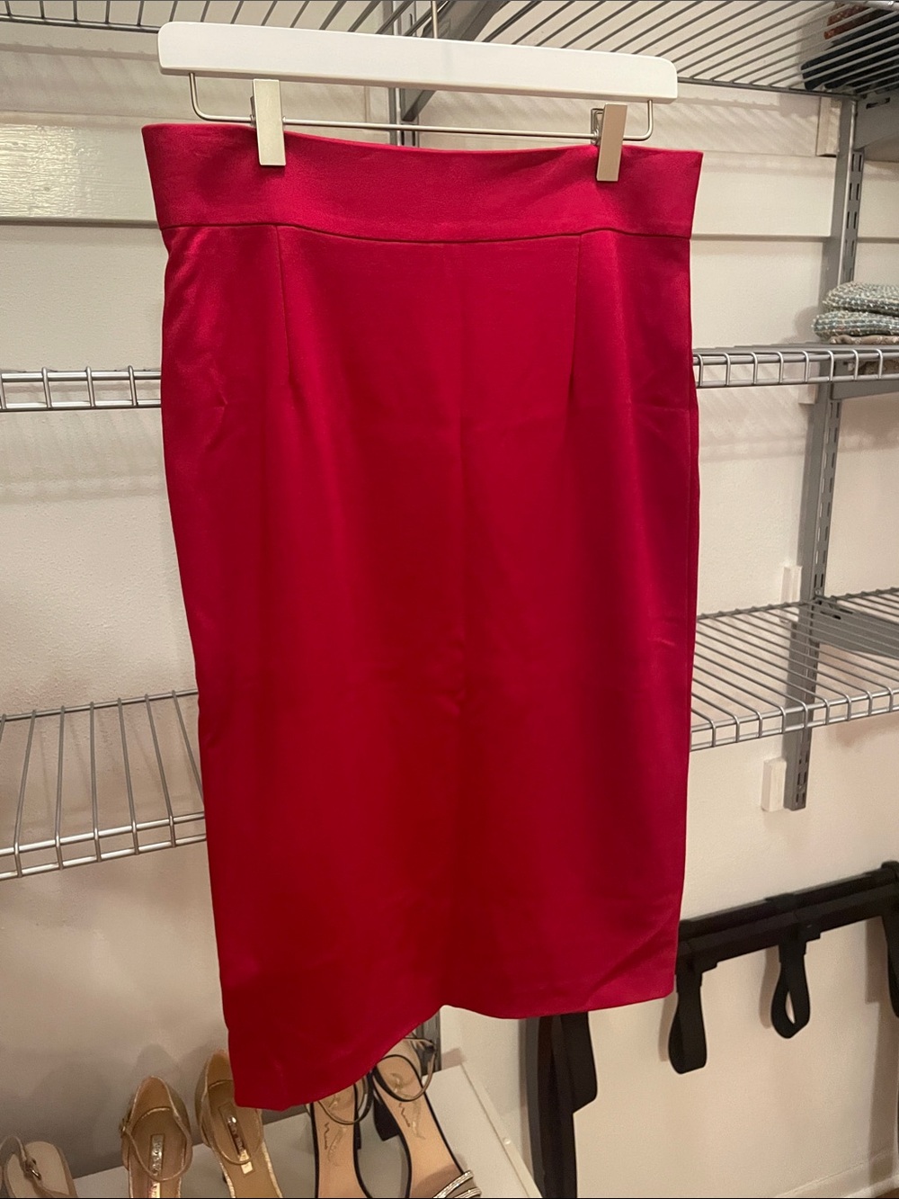 Red Pencil Skirt - Tailored Classic